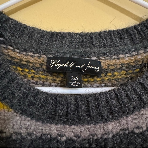 Elizabeth & James Slouchy Striped Knit Sweater in Yellow/Gray Size XS - Picture 6 of 11